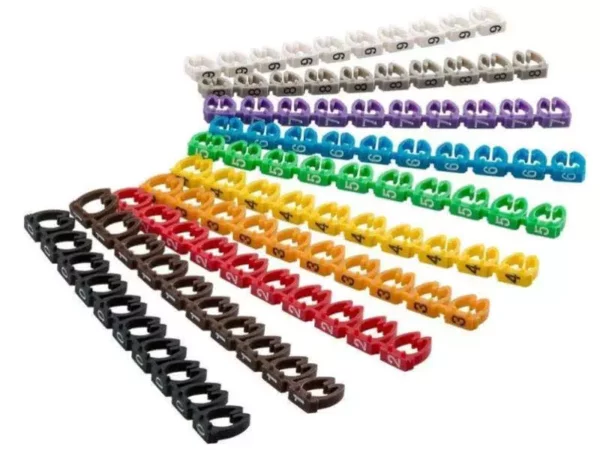 100 Pack Network Cable Label Clips | Cable Markers 4-6mm Wire Numbering 7