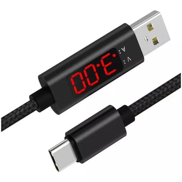 1 Meter USB Type C Charging Cable with Voltage Indicator | Fast Charging | SuperCharge 2