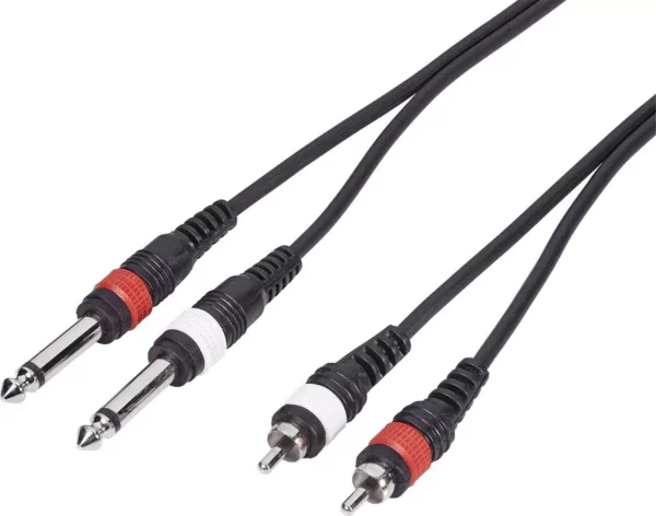 5 Meter Dual Mono Male 6.35 mm Plugs to Dual RCA Male Cable 3