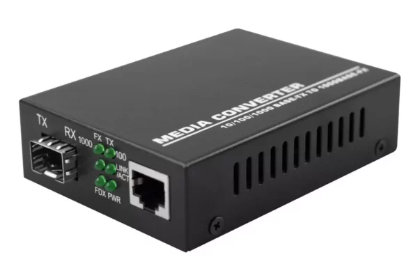 Gigabit Fiber Media Converter | 1Gbps RJ45 Ethernet to 1000Base-FX SFP | Fiber to Ethernet 3
