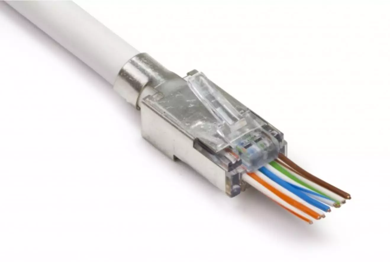 eZ RJ45 Crimper Tool for CAT6/CAT7 Network Connectors with Cable Passthrough