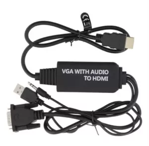1.2 Meter Male VGA to HDMI Cable with 3.5mm Audio Support | USB Powered Chip