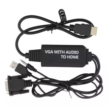 1.2 Meter Male VGA to HDMI Cable with 3.5mm Audio Support | USB Powered Chip 3