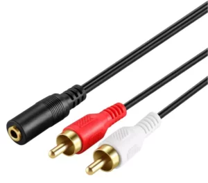 3 Meter Dual RCA (2x) to 3.5mm Female Adapter Cable | RCA to Aux Cable