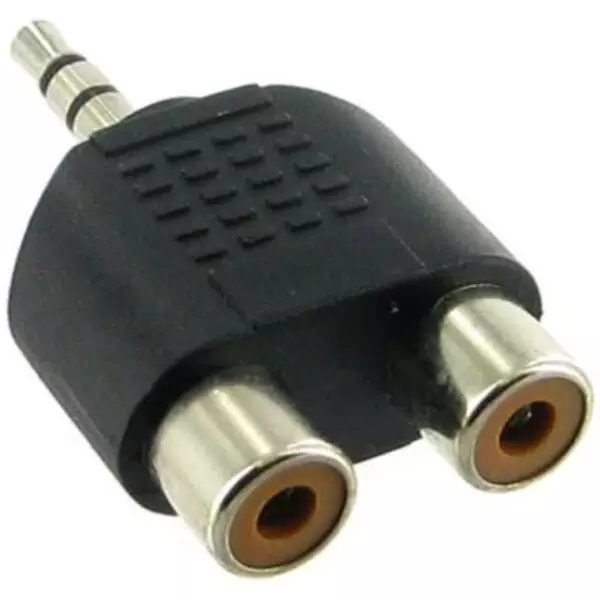 3.5mm Stereo Jack Plug to 2x RCA Female Adapter 3