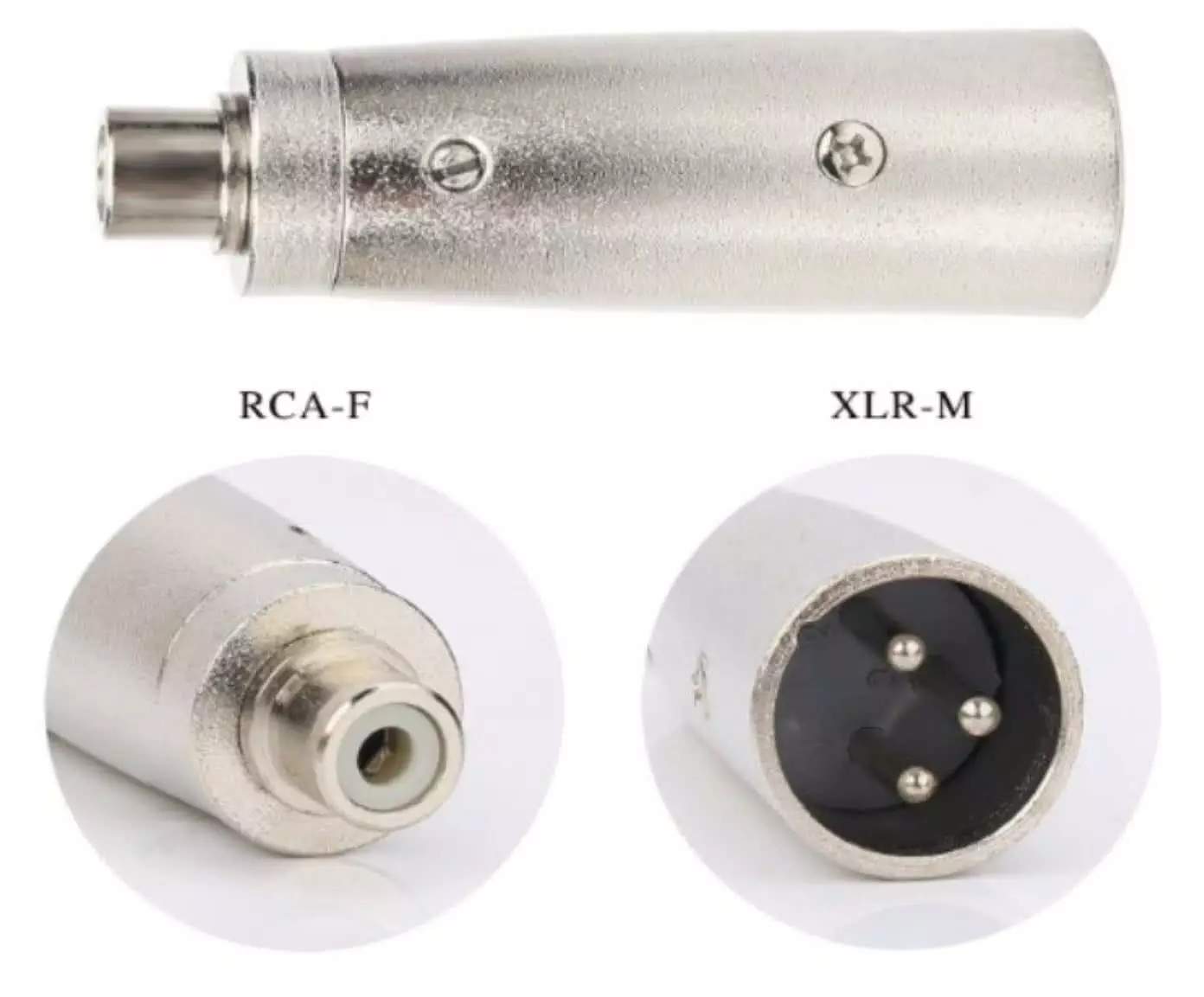 3 Pin Male XLR to RCA Female Adapter