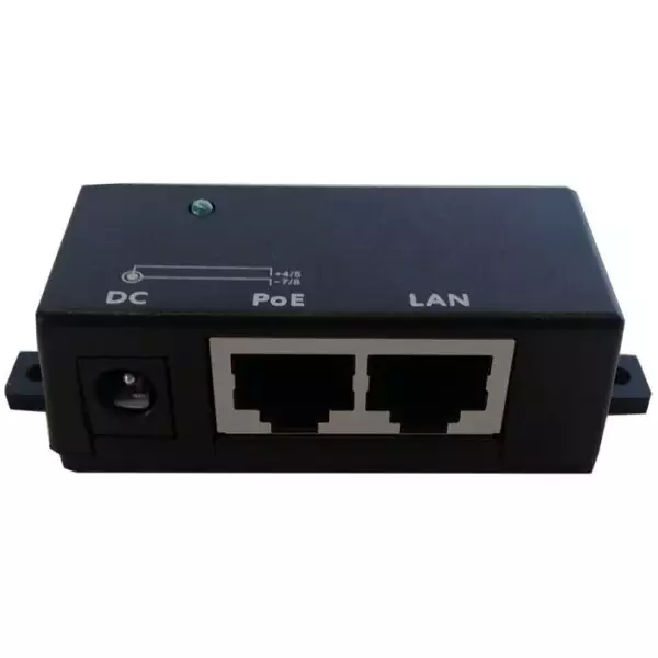 Single Port 100Mb/s Fast Ethernet POE Injector | 12 volt to 52 volt | CCTV POE Injector for Cameras / Wifi Access Points 3