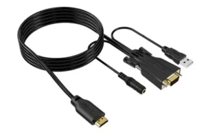 1.2 Meter HDMI to VGA Cable with Analog 3.5mm Audio Extractor | USB Powered