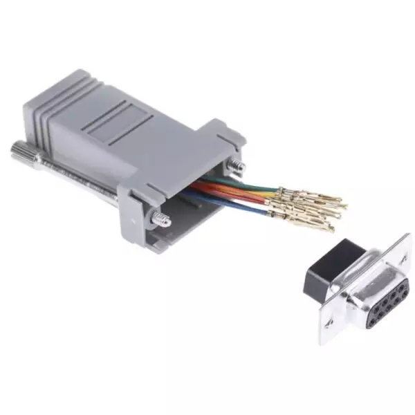 Male (or Female) 9 pin RS232 over CAT6 | Serial DB9 over Network Cable Adapter