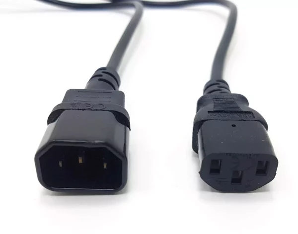 3.8 meter Male to Female PC Power Cable extension cord (Kettle Cord / IEC Plug / C13 to C14 Cable) 3