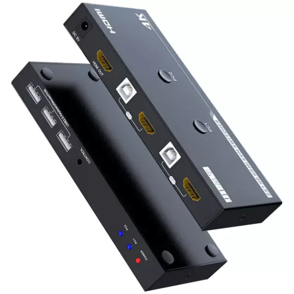 2 Port HDMI KVM Switch | Keyboard / Video / Mouse Switch | 4K Ultra HD 3