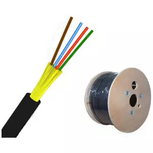1km Roll | Single Mode Round Outdoor 100Gbps OS2 Fiber Cable | 4 Core w/Kevlar Strength Members