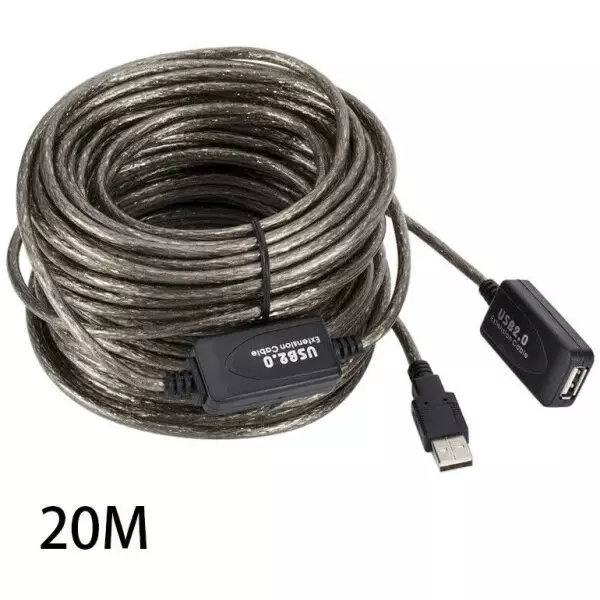 20 Meter USB 2.0 Extension cable (Female to Male USB Type A) With Active Signal Booster 3