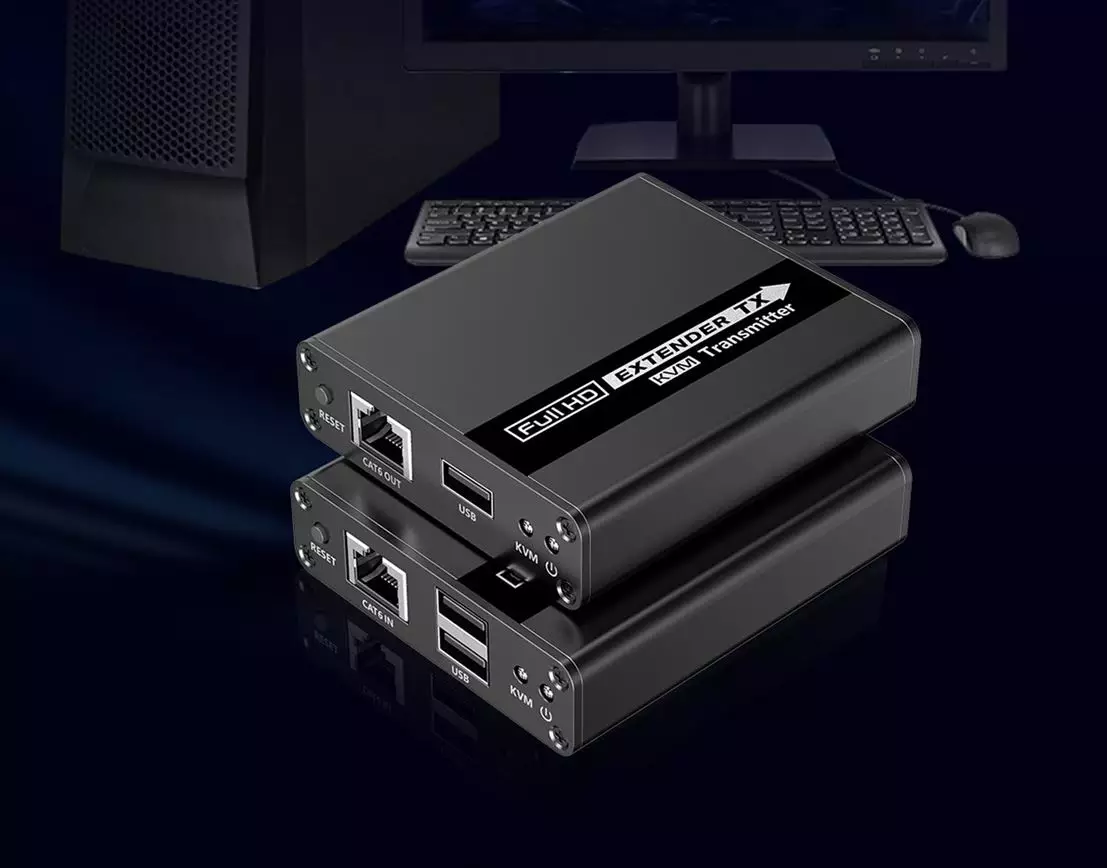 70 Meter HDR HDMI KVM Extender over CAT6 with Zero Latency and HDMI Loop-out | 3.5mm Audio 6