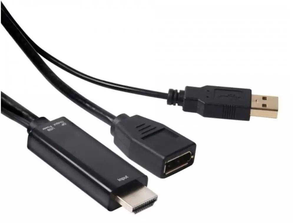 Unidirectional USB Powered HDMI to Displayport Adapter | 144Hz 1080P | 4k UltraHD 3