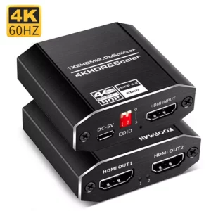 1×2 HDMI v2.0b Splitter & Scaler with HDR | 4k Ultra HD 60hz & EDID Support