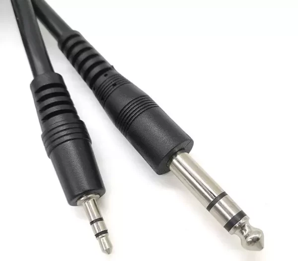 1.5 Meter Male Stereo 6.35mm Aux Jack to Male 3.5mm Aux Jack Cable 3