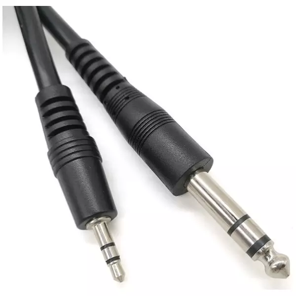 1.5 Meter Male Stereo 6.35mm Aux Jack to Male 3.5mm Aux Jack Cable 2