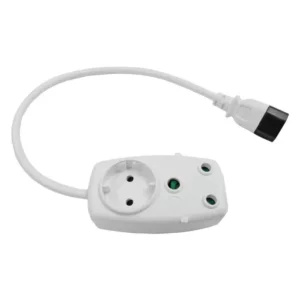 2-Way Male IEC C13 Kettle Cord to Multiplug for UPS | 3-pin + 2-pin Schuko Multiplug