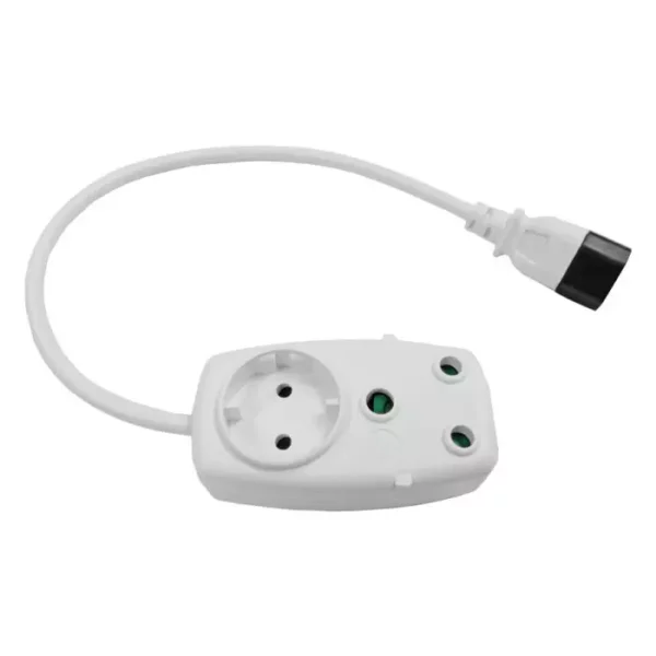 2-Way Male IEC C13 Kettle Cord to Multiplug for UPS | 3-pin + 2-pin Schuko Multiplug 3
