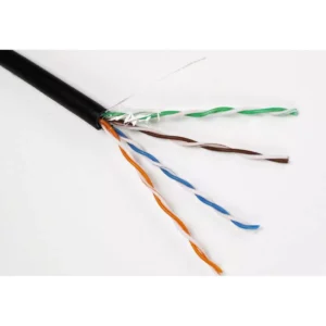 Price per Meter | CAT5e  FTP Gigabit Outdoor Networking Cable with Drain Wire | Black | UV