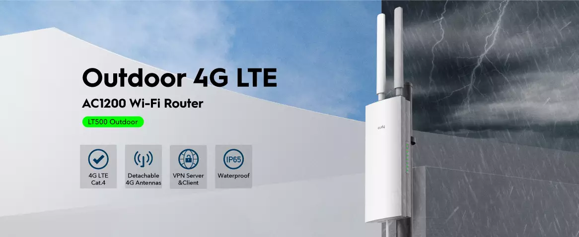 Dual-band WIFI5 / LTE4 Outdoor Wifi Extender / Access Point | Cudy CD-LT500O