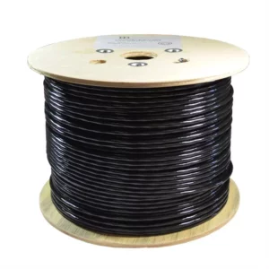300 Meter Roll CAT5e FTP Gigabit Outdoor Ethernet Cable with Drain Wire | Black | UV Protected