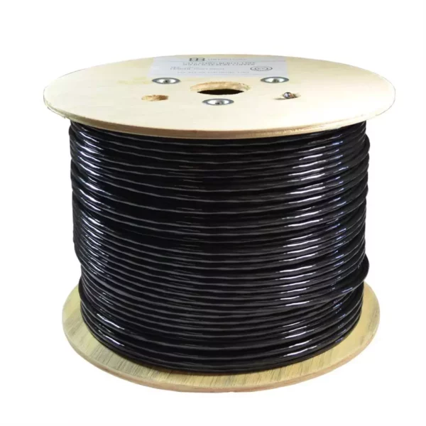 300 Meter Roll CAT5e FTP Gigabit Outdoor Ethernet Cable with Drain Wire | Black | UV Protected 3