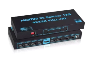 1×8 HDMI v2.0b Splitter with HDR | 4k Ultra HD 60hz, FullHD 144Hz & EDID Support