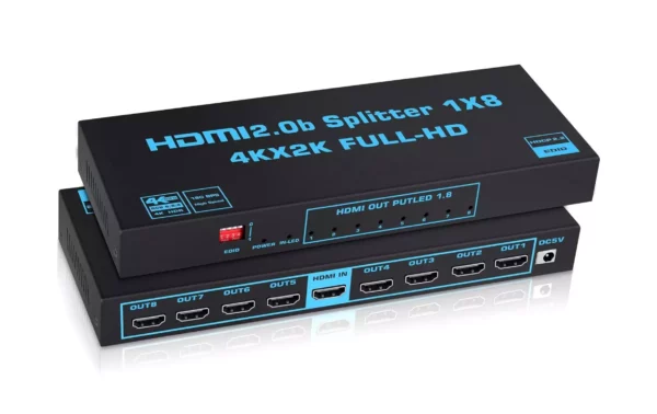 1×8 HDMI v2.0b Splitter with HDR | 4k Ultra HD 60hz, FullHD 144Hz & EDID Support 3