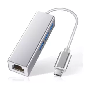 3 Port USB C Hub with Gigabit Network Port | USB Type C to 3 x USB 3.0 Ports + 1Gbps RJ45