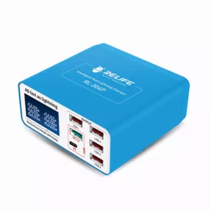 Intelligent 6-Port USB Super Fast Smartphone charger with Digital Display | ReLife PD3.0 + QC3.0