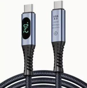 1 Meter USB 4 Cable 40Gbps with Digital Display | PD 240 Watt Max Power Thunderbolt 5 Specification | 8K Display Output