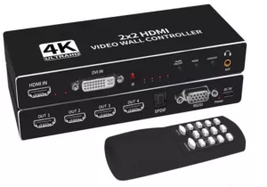 4 Port 4K UltraHD HDMI Video Splicer Processor | Video Wall Controller spreads image to up to 4 displays